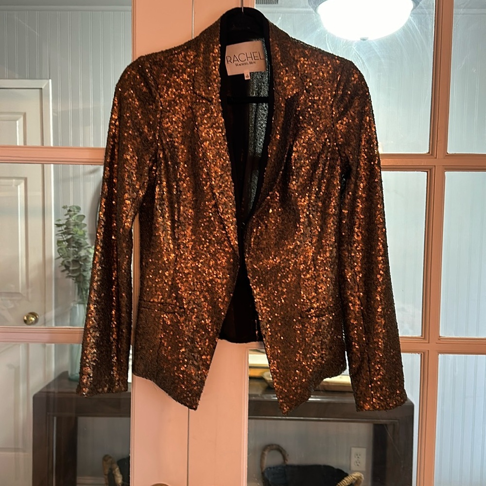Rachel Roy sequined  tuxedo jacket for women size 4